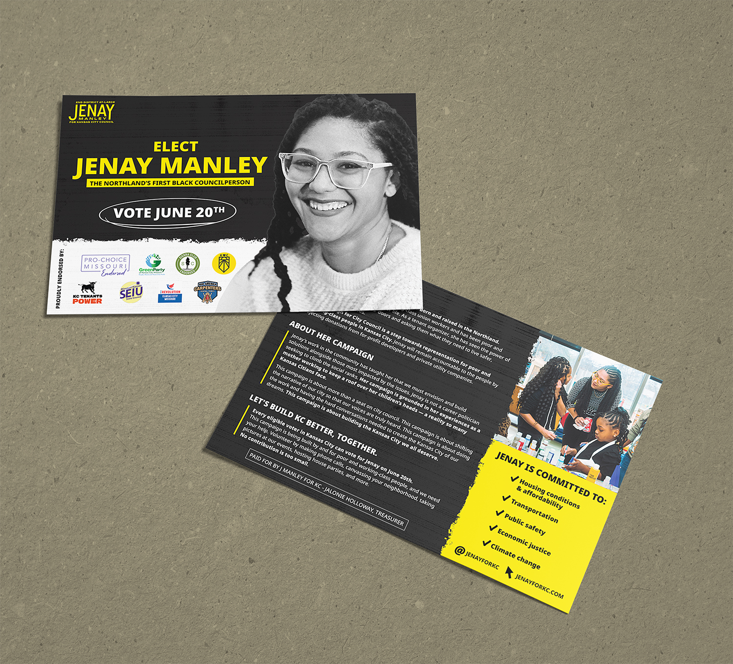Direct Mail — Jenay Manley for KC